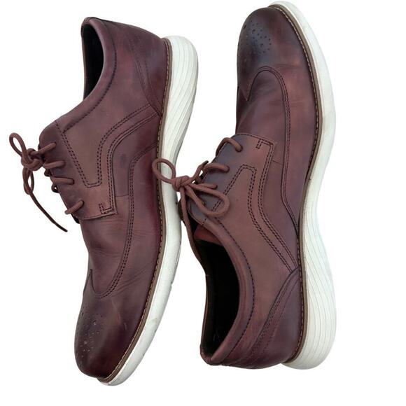 Rockport Men\'s Shoes Garett Wingtip Leather Derby Comfort Oxford Burgundy 12 main image 4
